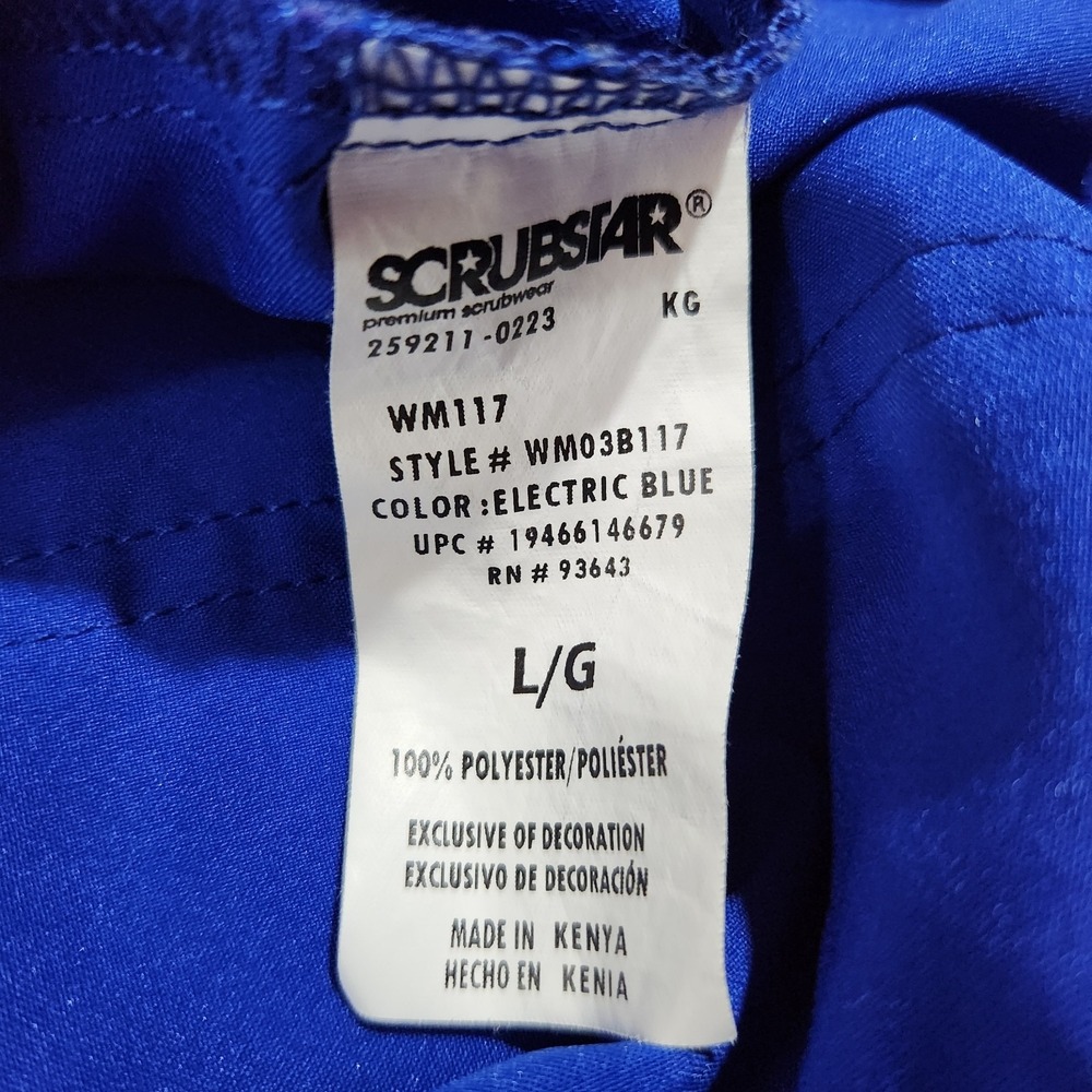Scrubstar Electric Blue Drawstring Pants Size Large Medical Uniform Unisex - Picture 5 of 5